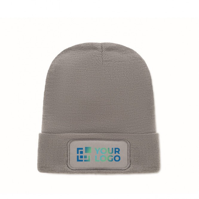 Gorro unisex de poliéster RPET con parche para personalización