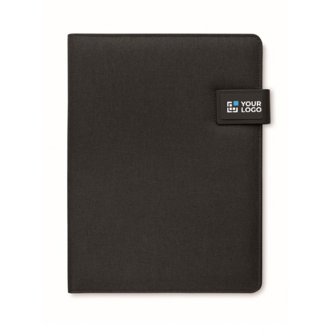 Portafolios de cuero con power bank y cargador inalámbrico A4