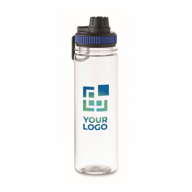 Botella transparente de RPET con tapa y asa de transporte 750ml