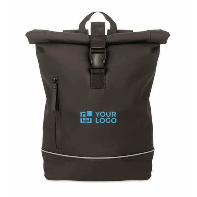 Mochila de cierre roll top con tira reflectante e impermeable 15