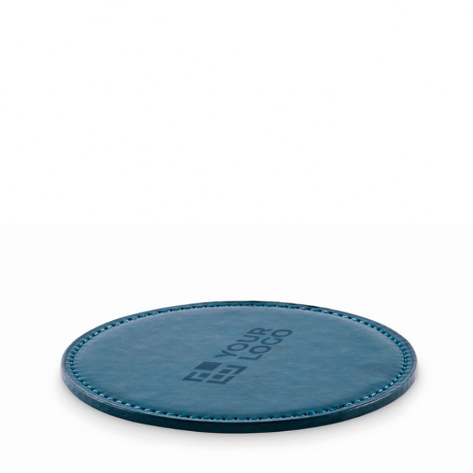 Posavasos redondo de cuero sintético para personalizar