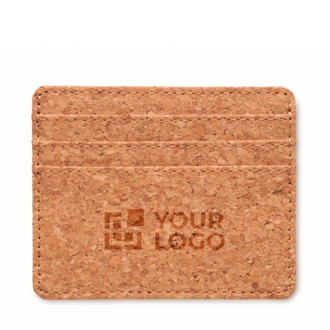 Tarjetero de corcho con 3 tarjetas con un compartimiento principal Tarjetero de corcho con 3 tarjetas con un compartimiento principal