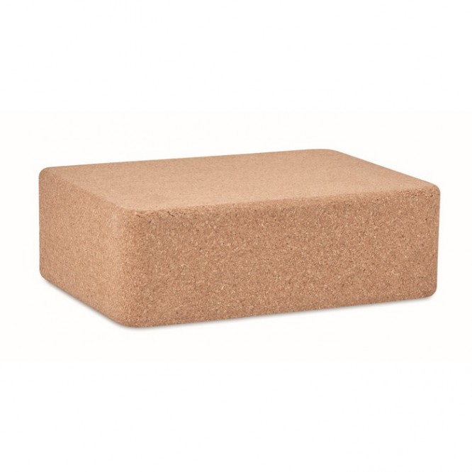 Bloque de yoga en corcho de color beige