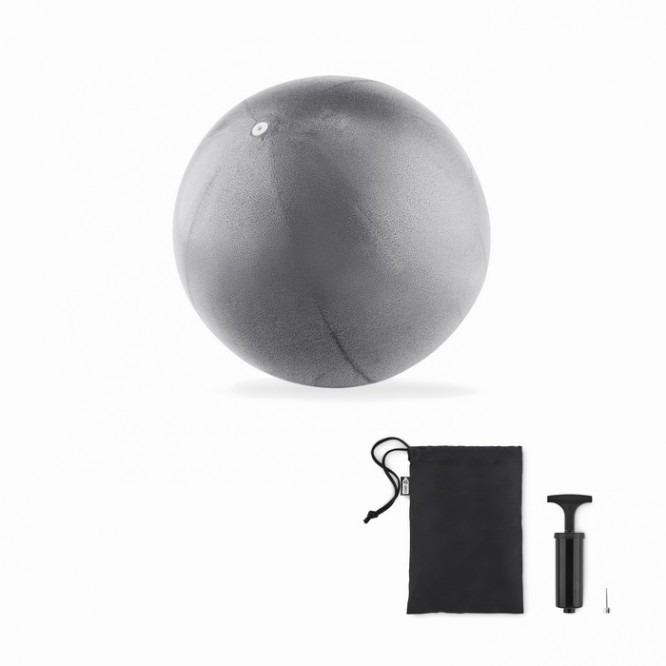 Balón de pilates o yoga inflable color plateado mate