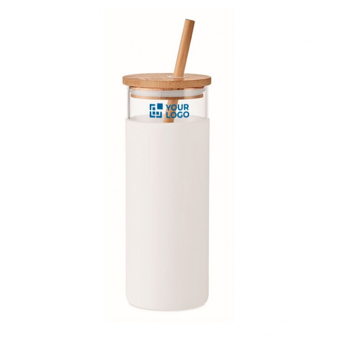 Vaso con funda de silicona y pajita vista principal