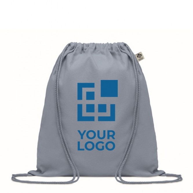 Mochila saco de algodón orgánico 140 g/m2 con logotipo