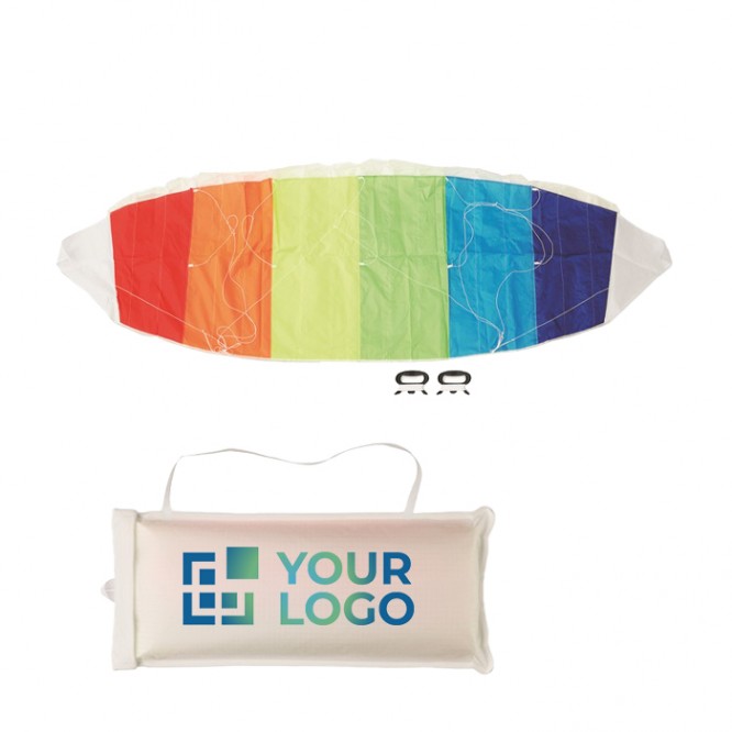 Cometa de kite con estética arco iris color multicolor