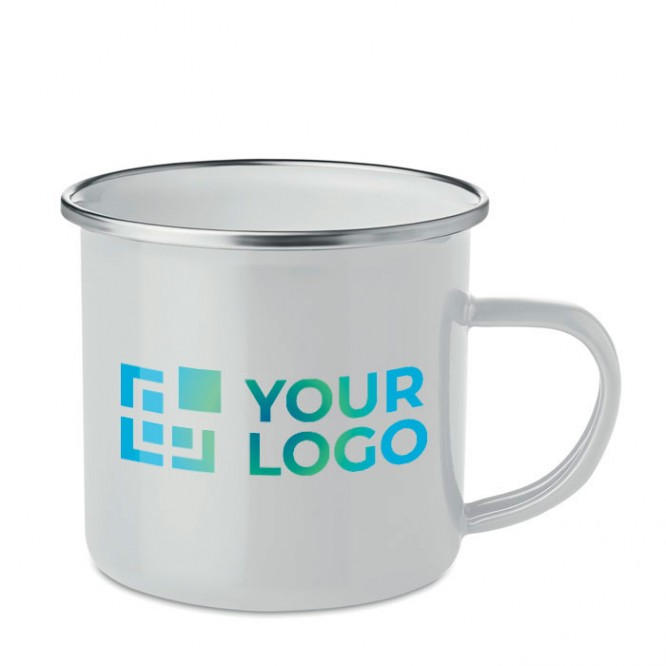 Taza vintage metálica esmaltada vista principal