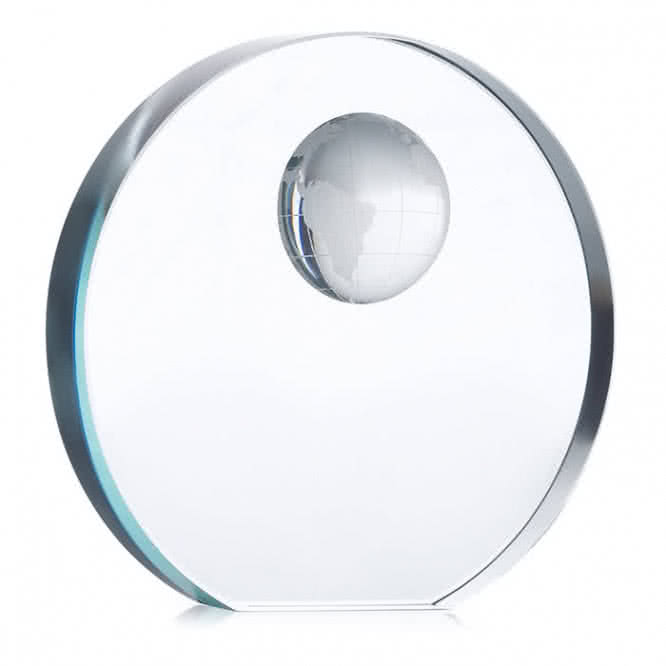 Trofeo publicitario con esfera cristal color Transparente