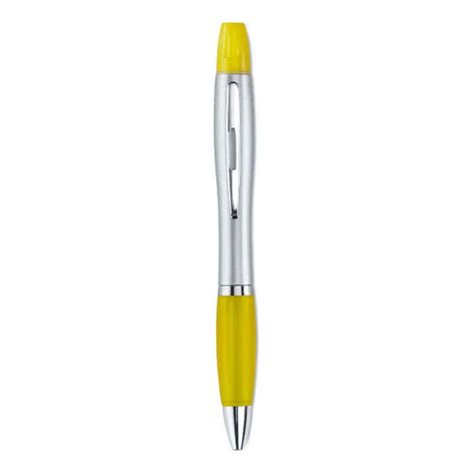 2 en 1 bolígrafo de colores con fosforito color Amarillo