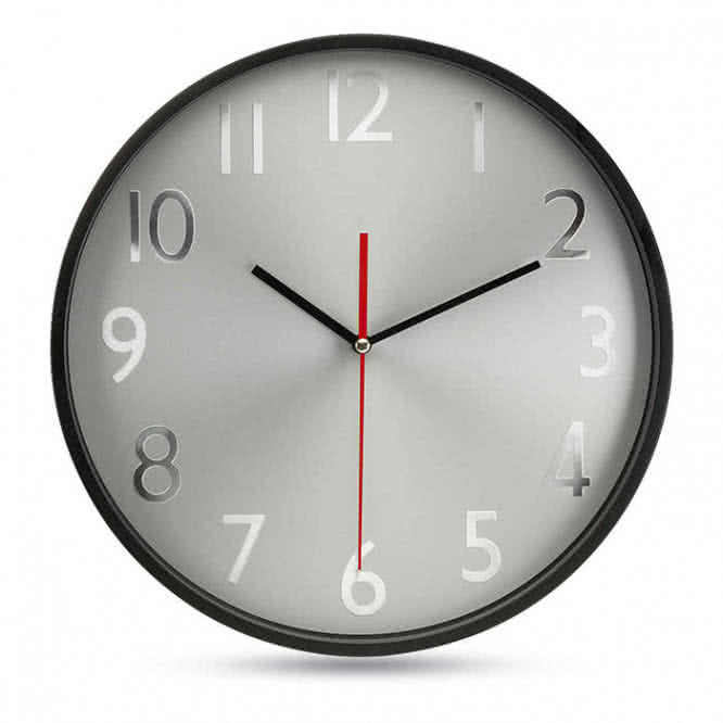 Reloj pared esfera plateada  