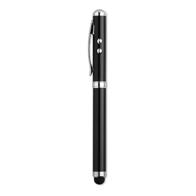Bolígrafo publicitario con puntero láser y táctil color Negro