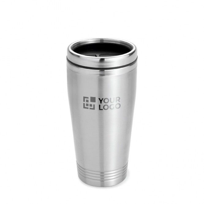 Vaso térmico personalizado de 400ml color Plateado Mate