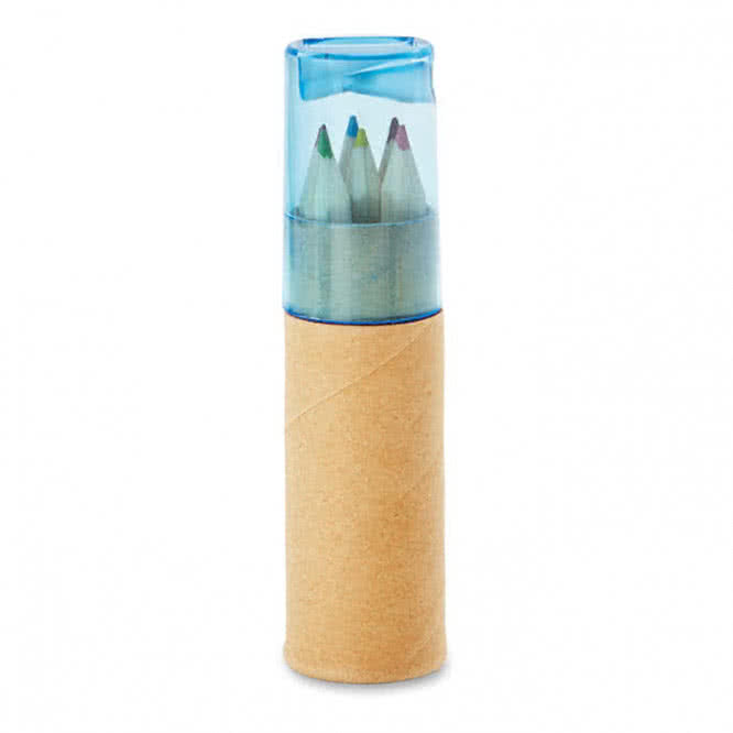 6 lápices de color en tubo  