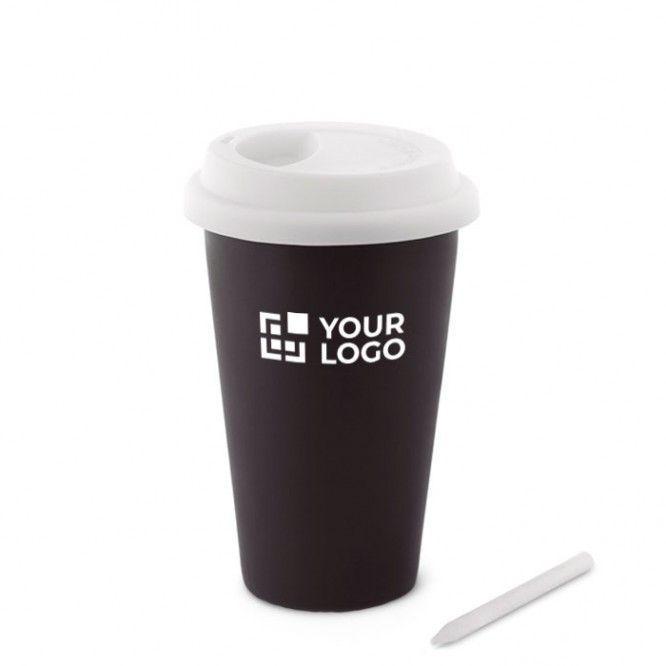Taza pizarra personalizada de doble capa color Blanco