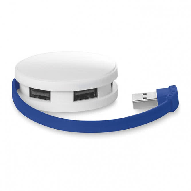 Hub promocional USB de 4 puertos color Azul Marino