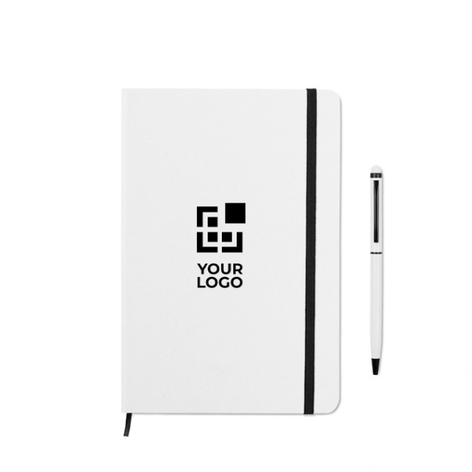 Set de libreta A5 y bolígrafo para publicidad vista principal