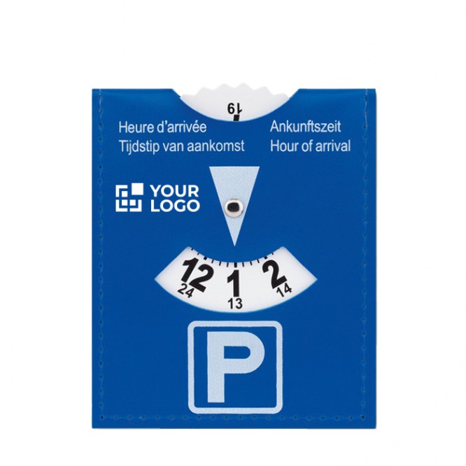 Tarjeta de aparcamiento con logo