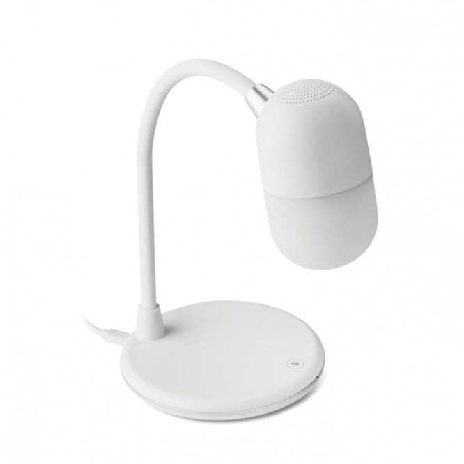 Lampara con función de carga inalámbrica color blanco