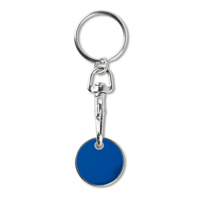 Colorido llavero con moneda para super color azul real