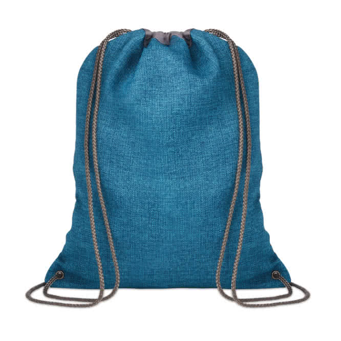 Bolsa de cuerdas poliéster jaspeado color azul