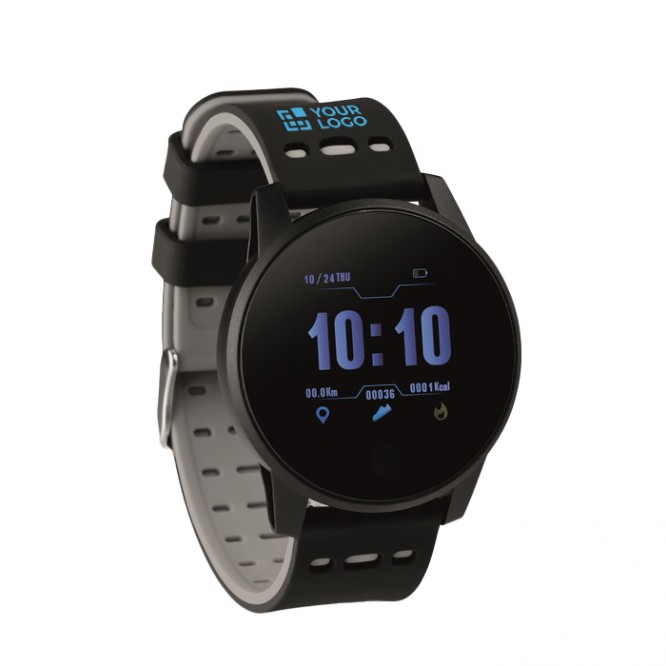 Reloj smartwatch con logotipo color negro