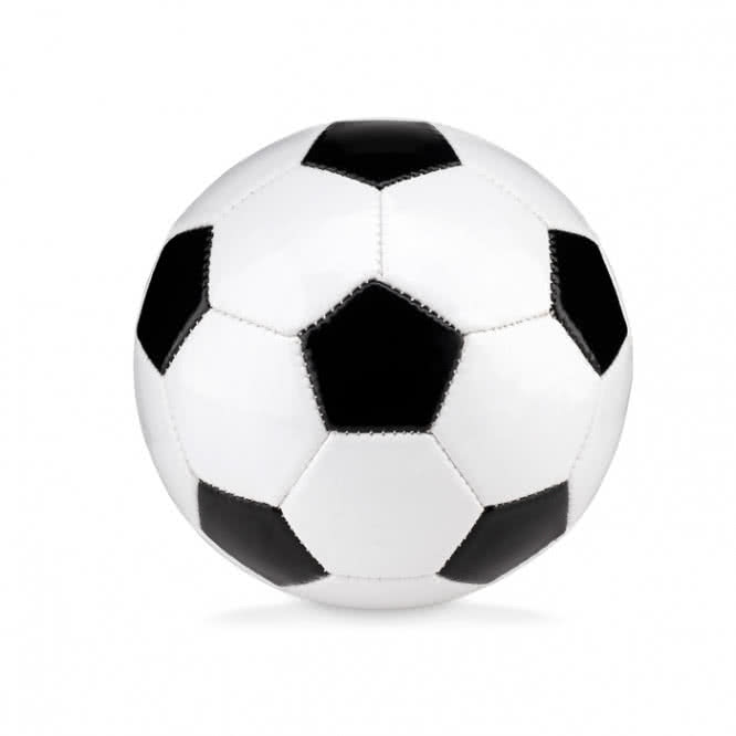 Pequeño balón de fútbol con logotipo color blanco