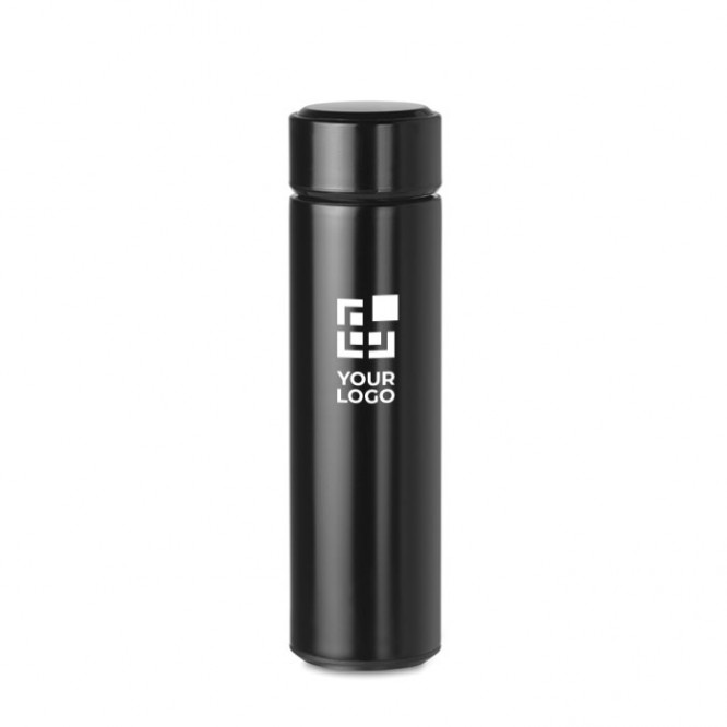 Termos personalizados con termómetro color negro