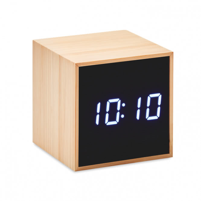 Relojes despertadores carcasa de bambú color madera