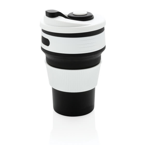 Tazas portátiles personalizadas plegables color negro