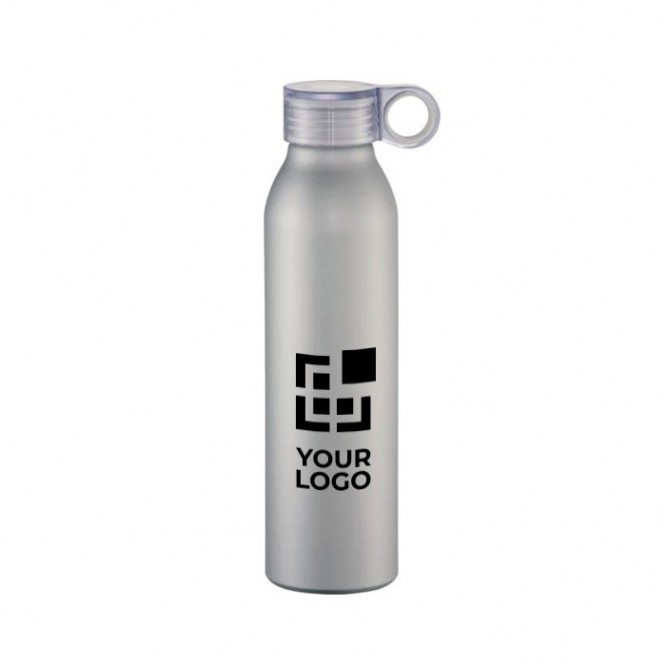 Botella metálica personalizada con tapón de rosca color negro