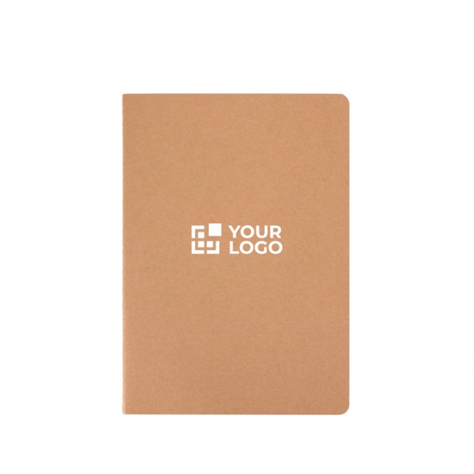 Libreta con tapa de cartón kraft y lomo cosido A5 hojas punteadas
