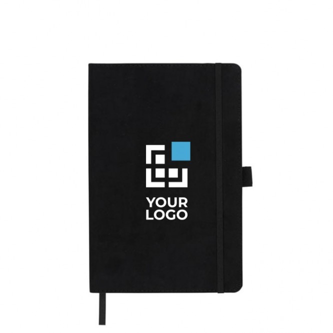 Libreta con portada de ante color negro 