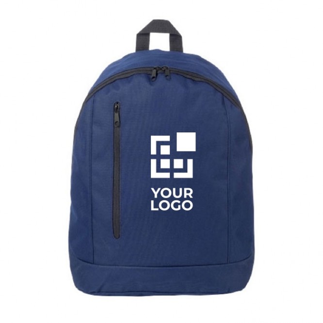 Mochila con bolsillo de cierre vertical con logo