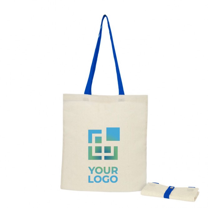 Bolsa de algodón plegable 100 g/m2 color azul real