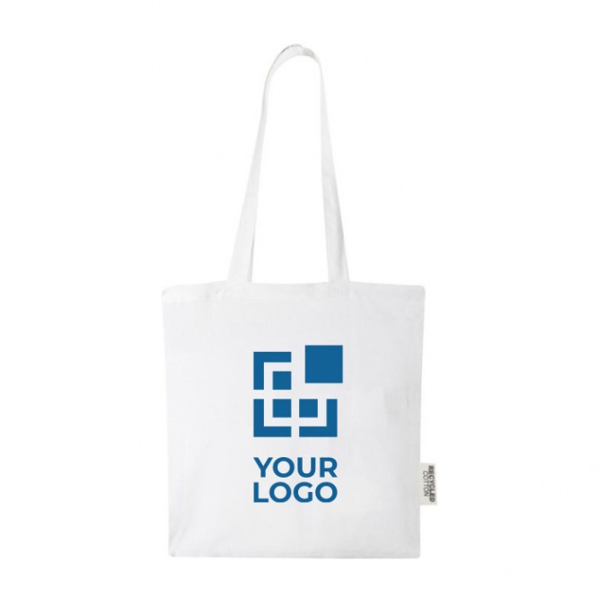Bolsa de algodón reciclado GRS con asas largas 140 g/m² vista principal