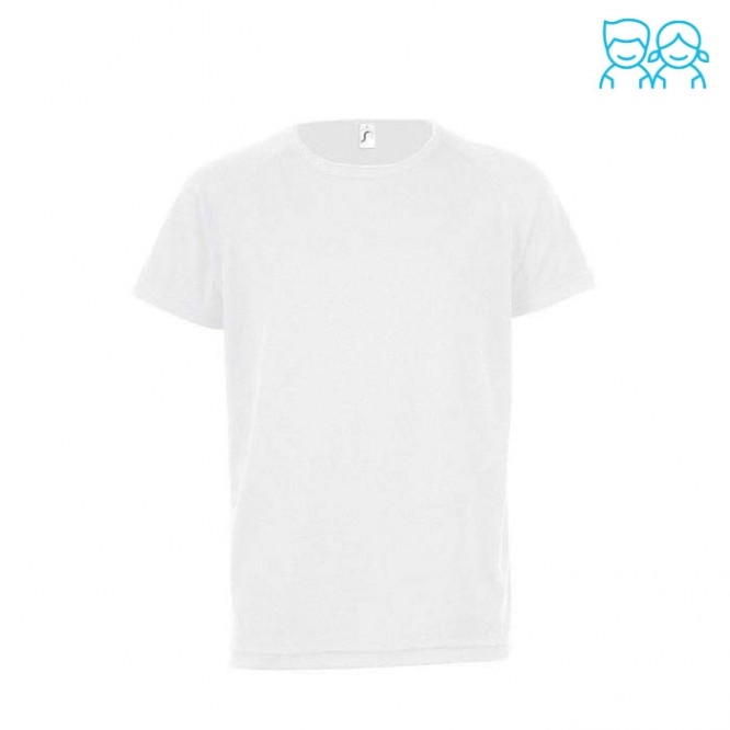 Camiseta para niño deportiva 140 g/m2 color blanco