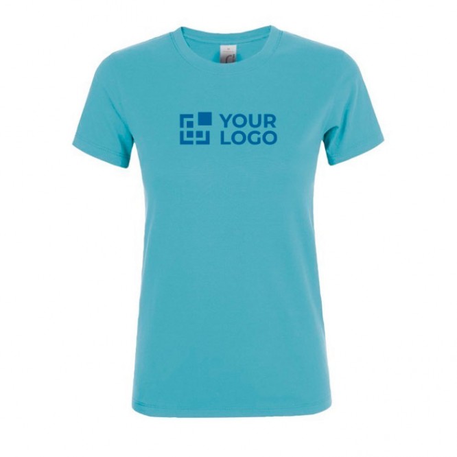 Camisetas para mujer con logo 150 g/m2 color azul claro