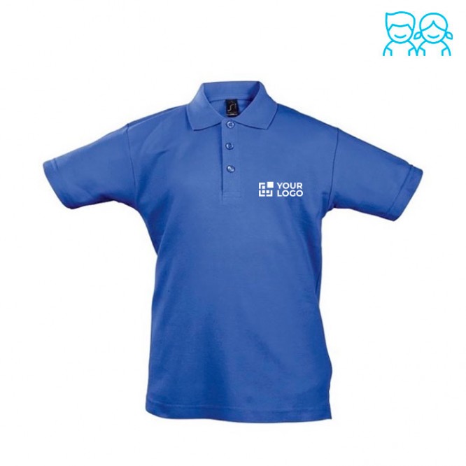 Polos infantiles manga corta 170 g/m2 color azul real