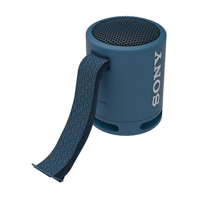 Altavoz bluetooth Sony con cinta color azul