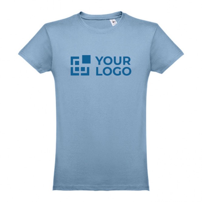 Camisetas personalizadas 100% algodón color azul claro primera vista