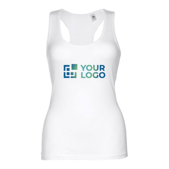 Camiseta personalizada sin mangas mujer color blanco