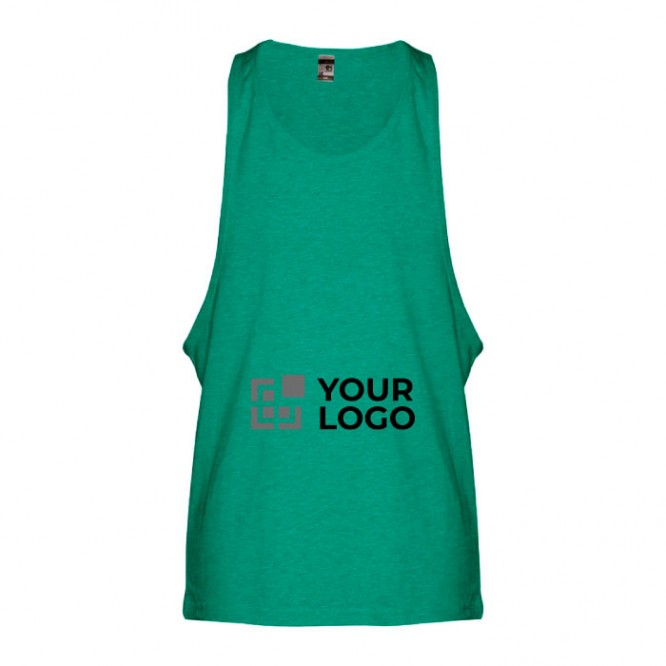 Camiseta personalizada sin mangas color verde jaspeado