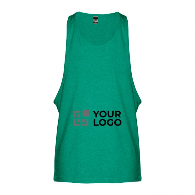 Camiseta personalizada sin mangas color verde jaspeado