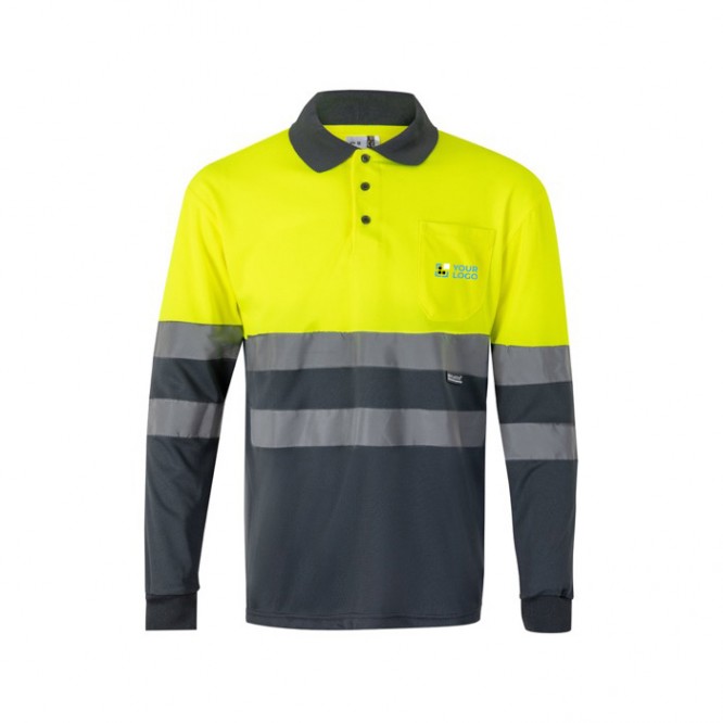 Polo de trabajo de manga larga extra grande en poliéster 160 g/m2 