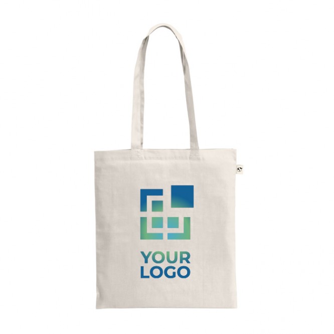 Bolsa multiusos de algodón reciclado con asas largas 180 g/m2