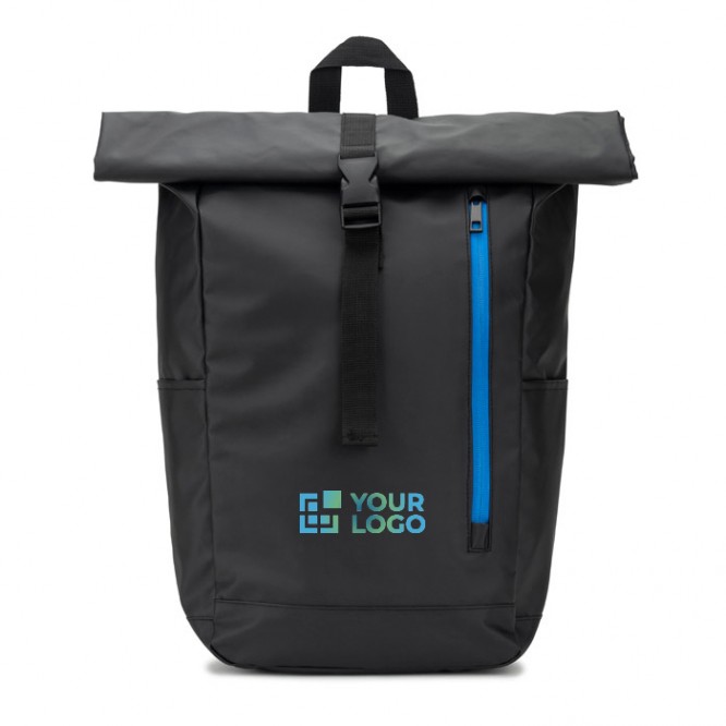 Mochila roll top de viaje en poliéster reciclado impermeable 14
