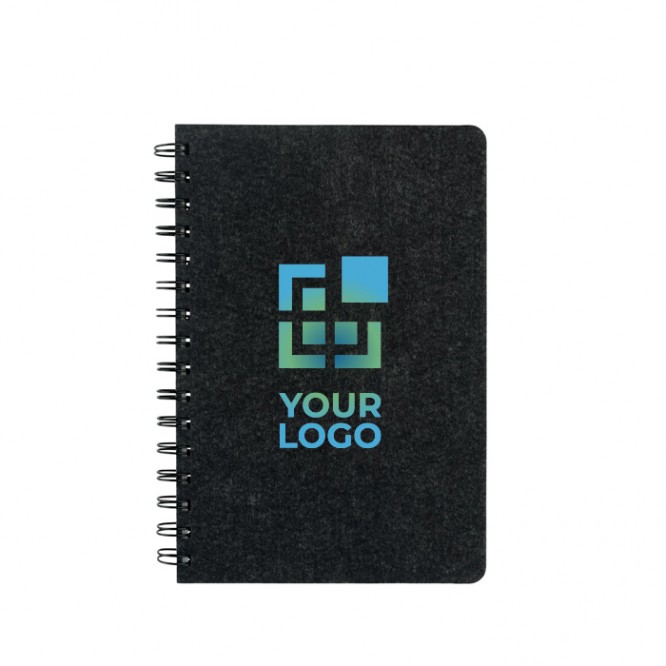 Libreta de fieltro reciclado con tapa semidura A5 hojas a rayas