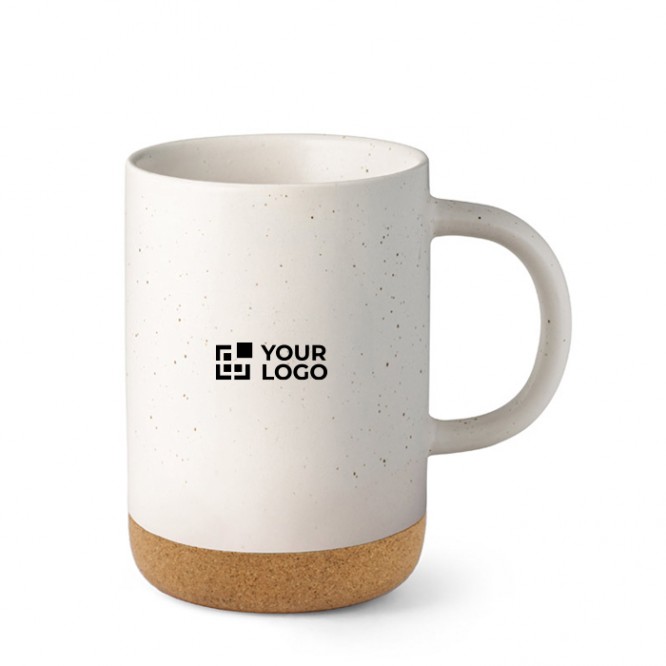 Taza de cerámica con base de corcho extraíble y diseño mate 320ml