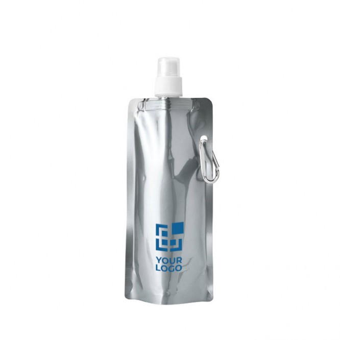 Botella plegable con logo y mosquetón